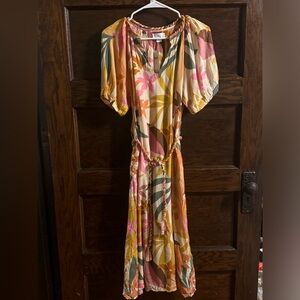 NWT Velvet by Graham & Spencer Multicolor Floral Midi Dress, XS